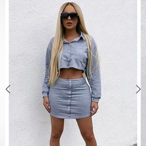 Light grey skirt set